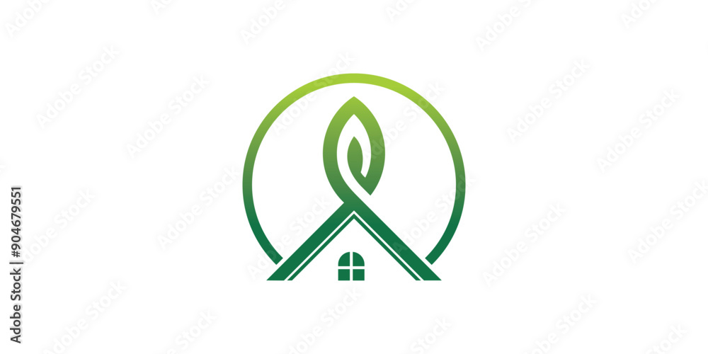 creative green house logo, with an easy and modern concept creative green house logo, with an easy and modern concept