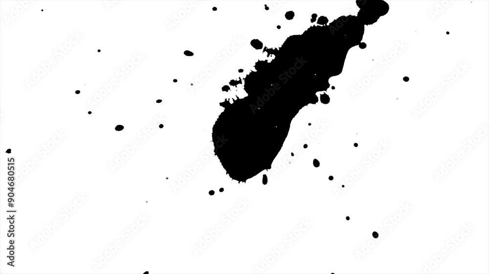 Black ink splashes on white background Black ink splashes on white background