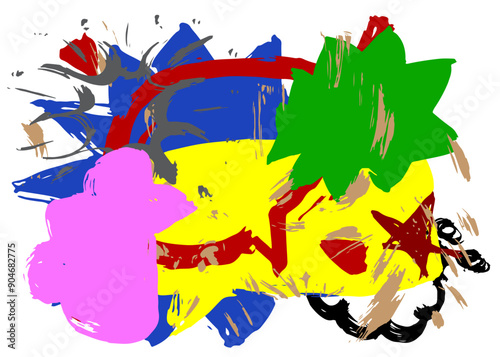Abstract Graffiti speech bubble background. Messaging sign street art decoration, Discussion icon performed in urban painting style.