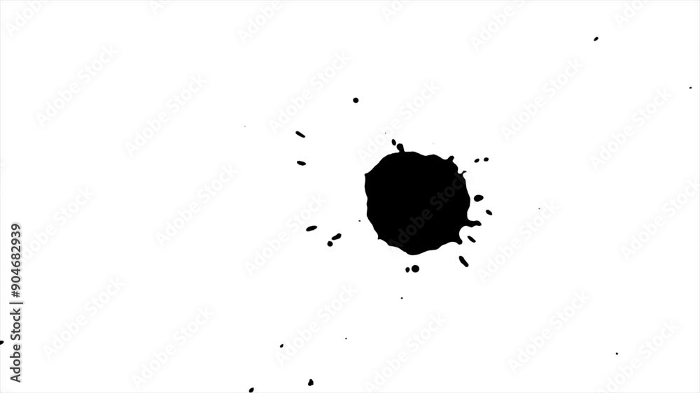 Black ink drop on white background
