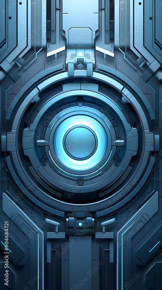 Obraz premium Digital technology mechanical lens gear abstract graphic poster background