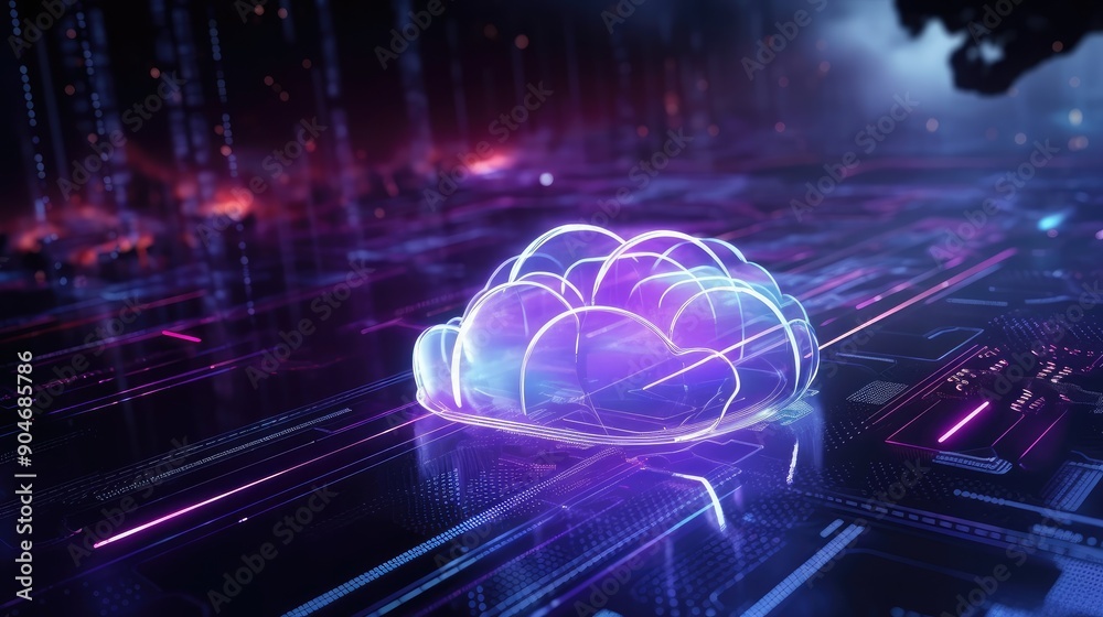 Futuristic Digital Cloud Computing Concept Futuristic Digital Cloud Computing Concept