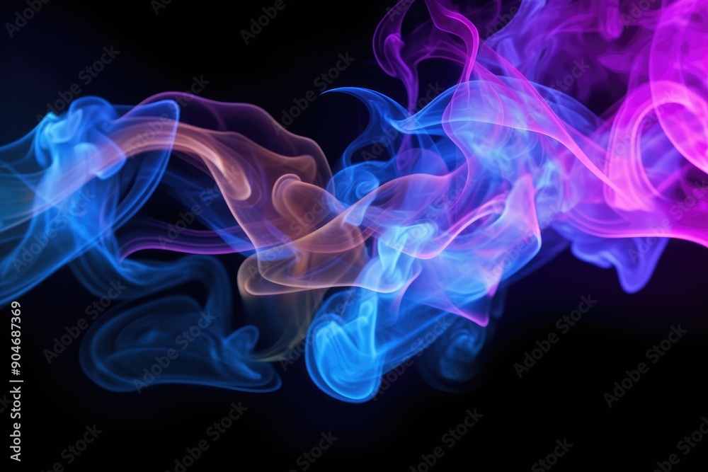 Fototapeta premium Vivid Abstract Smoke Art on Black Background