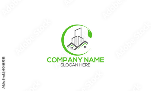 Building logo design. Minimalist template design. Building logo with modern frame. Isolated on white background. Building.  Architecture, Construction, Real Estate logo design vector.