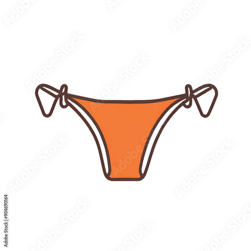 Female pantie or underwear on white background, vector illustration