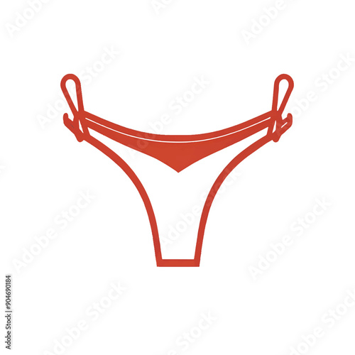 Female pantie or underwear on white background, vector illustration