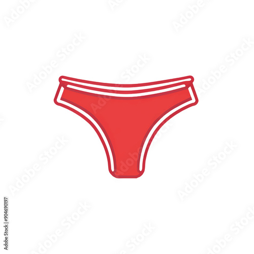 Female pantie or underwear on white background, vector illustration