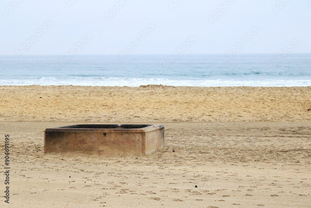 Designated fire place sat on in the sand of Mission Beach, San Diego, California Designated fire place sat on in the sand of Mission Beach, San Diego, California