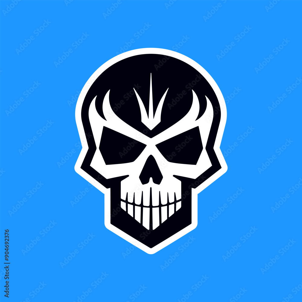 Modern skull logo design template. Cool cartoon punk rock skull. Symbol. Vector clip art illustration. Tattoo. Emblem. Sign. Modern skull logo design template. Cool cartoon punk rock skull. Symbol. Vector clip art illustration. Tattoo. Emblem. Sign.