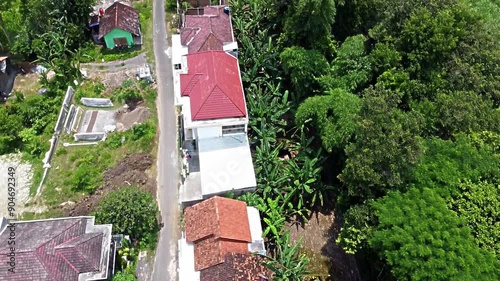 Aerial View of Rural Houses Surrounded by Greenery - Pleret Archaeological Site, Yogyakarta photo