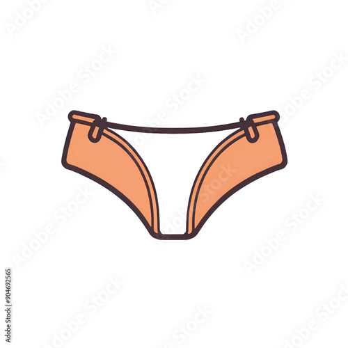 Female pantie or underwear on white background, vector illustration