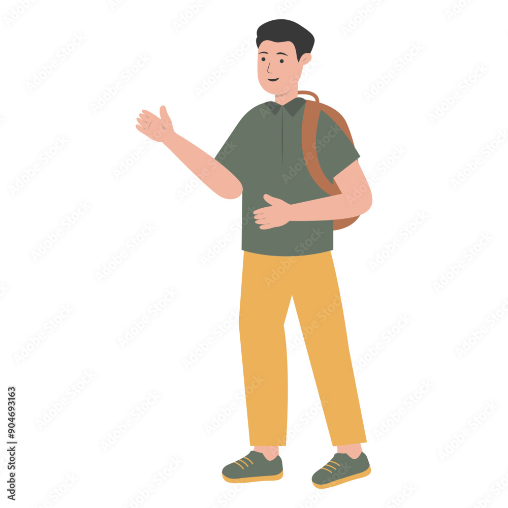University Student Character. Flat Graphic Vector Illustration. University Student Character. Flat Graphic Vector Illustration.