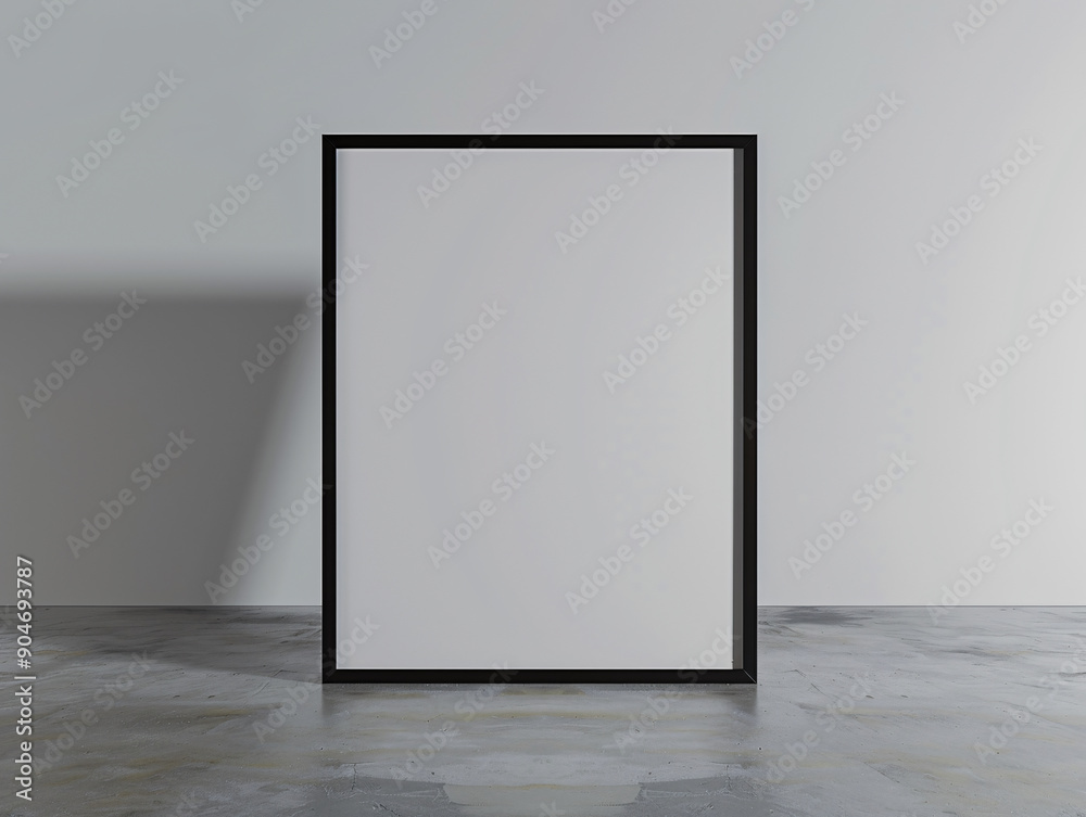 a black frame on a concrete floor a black frame on a concrete floor