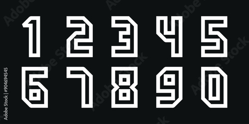 Set of creative number 1 to 0 logo designs, abstract number logo. Premium Vector