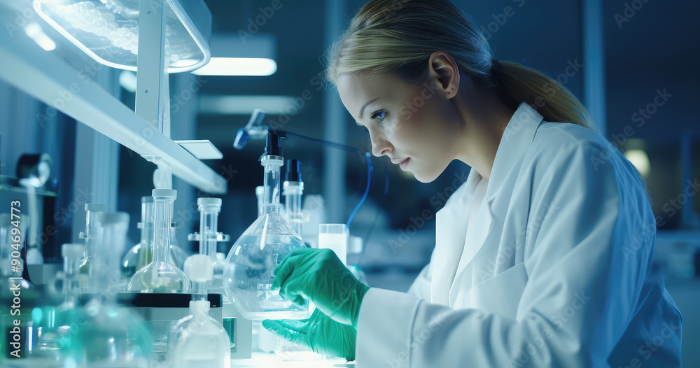 Fototapeta premium Focused Scientist Conducting Laboratory Research