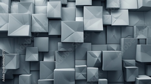 Abstract 3D cubes randomly arranged, creating a visually intriguing and dynamic pattern with depth and texture.