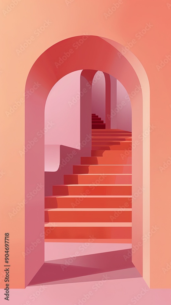 postmodernism an archway leads to another world. Simple shapes postmodernism an archway leads to another world. Simple shapes