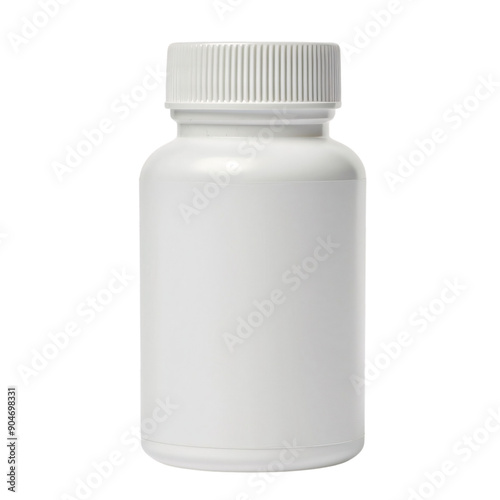 A plain white bottle stands upright on a clean surface, likely intended for pharmaceutical use, illuminated by bright daylight streaming through a nearby window