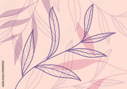 Art flower purple line tropical natural background