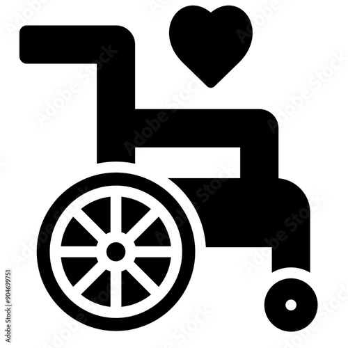 wheel chair icon illustration design with solid