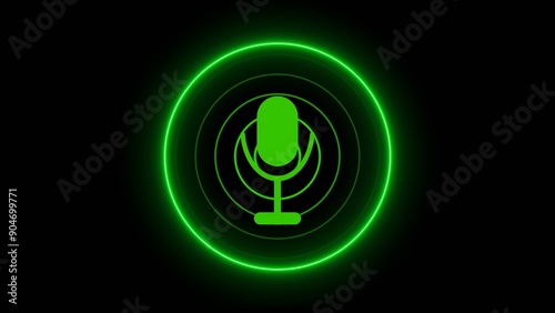 Technology Microphone recorder concept background. Abstract voice recorder icon illustration.