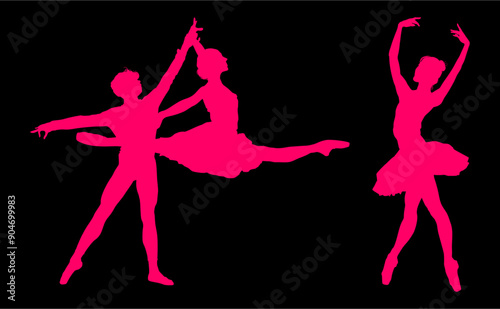 baile, danza, silueta, bailarina, danza ritmica, silueta, deporte, ballet, vector, ballet, movimiento
