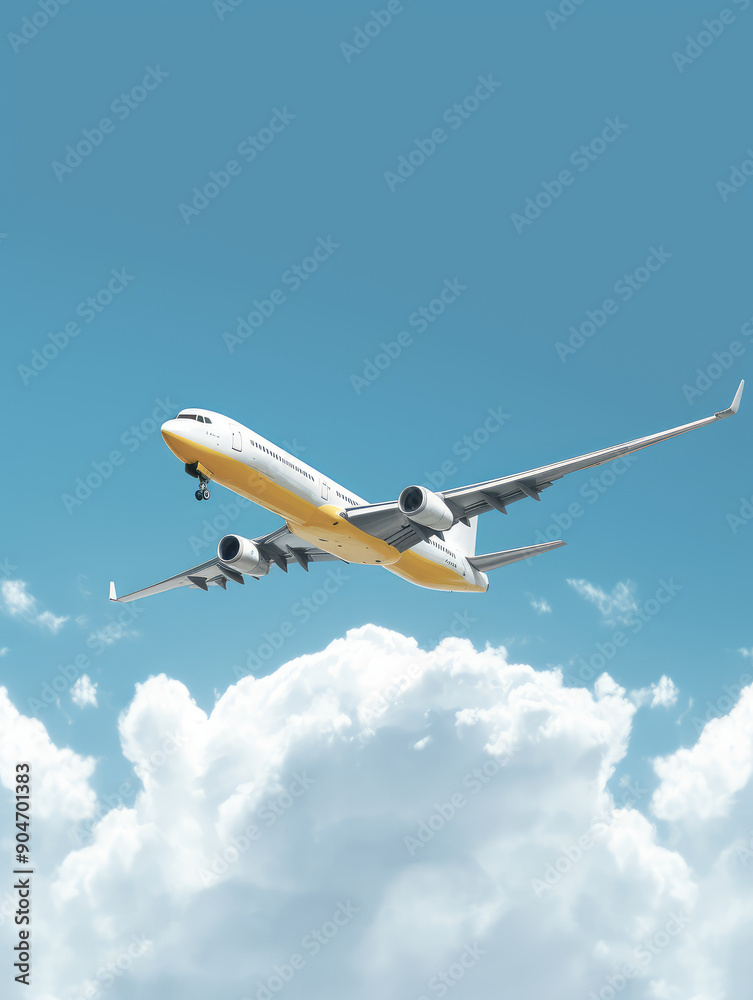Soaring High: Commercial Flight Over Clouds Soaring High: Commercial Flight Over Clouds