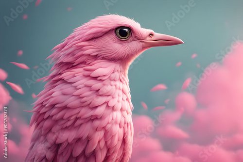 close up of a pink flamingo photo