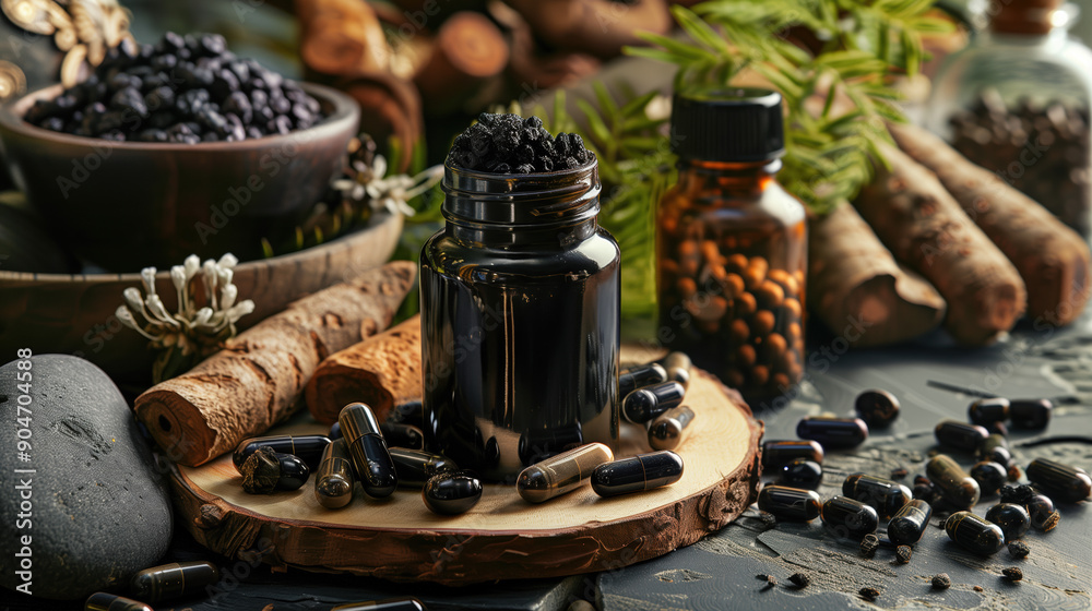 Luxurious Black Cohosh Extract Amidst a Variety of Black Cohosh Roots and Herbal Supplements Luxurious Black Cohosh Extract Amidst a Variety of Black Cohosh Roots and Herbal Supplements