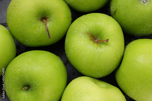 Green apples fruit background 