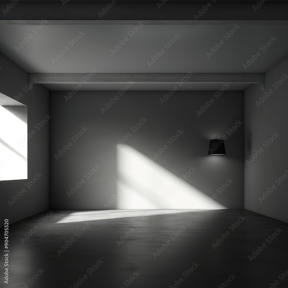 Minimalist Interior with Dramatic Light Play