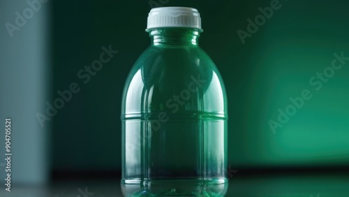 bottle with a white cap on a green background