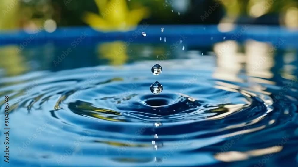 single drop falling into pool slow motion