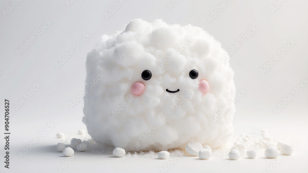 fluffy white marshmallow isolated against a pristine white background fluffy white marshmallow isolated against a pristine white background
