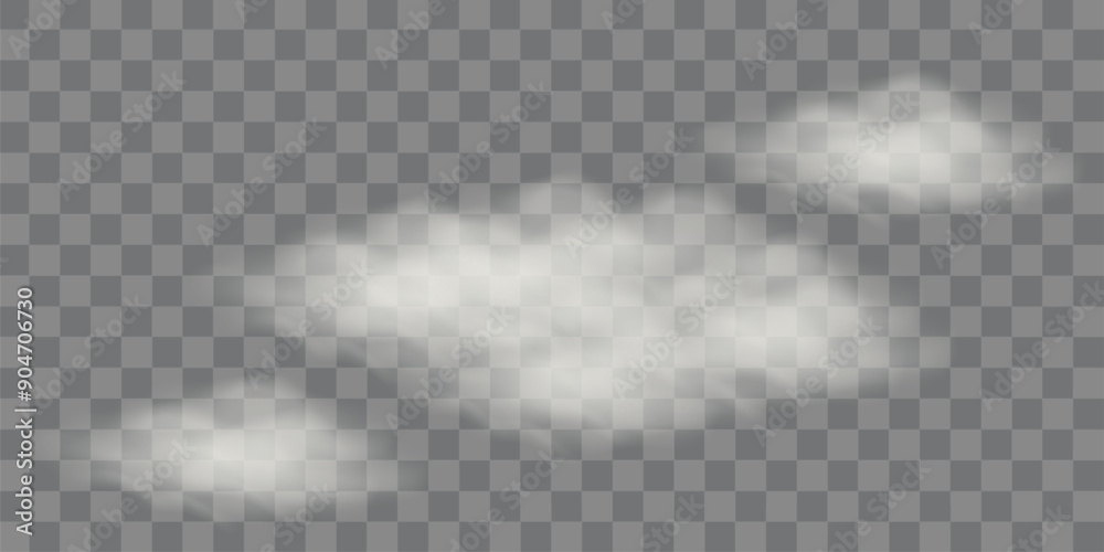 3D Realistic Transparent Cloud. Smoke and Steam transparent overlay, Smoky isolated element on transparent background. Chimney smoke with Overlay effect. Clouds art or smoky air vector illustration 3D Realistic Transparent Cloud. Smoke and Steam transparent overlay, Smoky isolated element on transparent background. Chimney smoke with Overlay effect. Clouds art or smoky air vector illustration