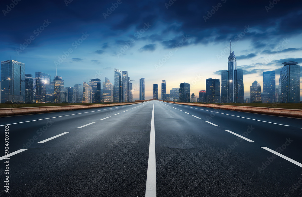 Fototapeta premium Urban Horizon: Gateway to the Modern Metropolis
