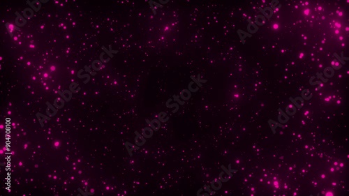 Abstract pink background with stars on black background. Sparkle lights background. Seamless loop