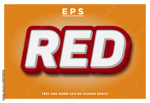 Red 3d bold style editable text effect