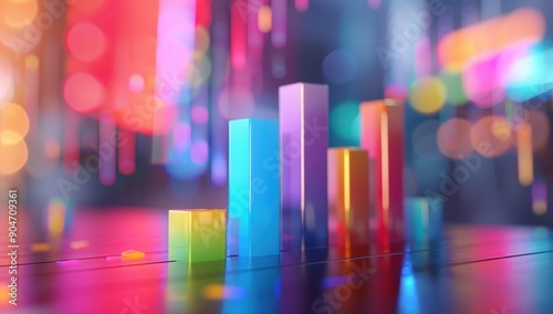 Abstract Colorful Bars in a Neon Glow
