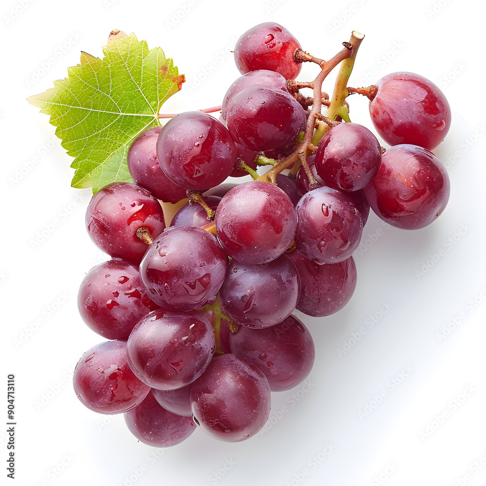 Fototapeta premium Red Grapes on a white background 