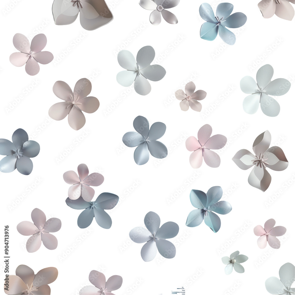 Flattened flowers on a transparent background Flattened flowers on a transparent background