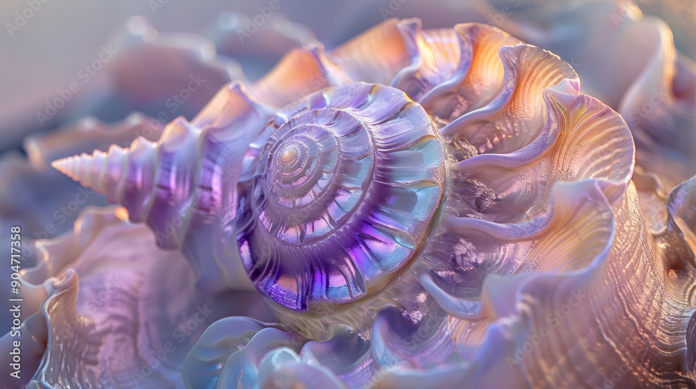 3D shell texture layered dreamy fantasy fashion luxury deatiled curved glowing gradient vibrant colored laser light background