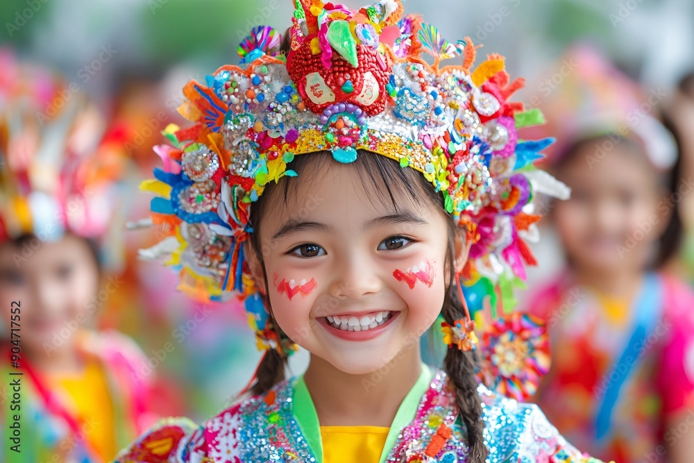 6. Children in colorful costumes participating in a school play or performance to celebrate a national holiday 6. Children in colorful costumes participating in a school play or performance to celebrate a national holiday