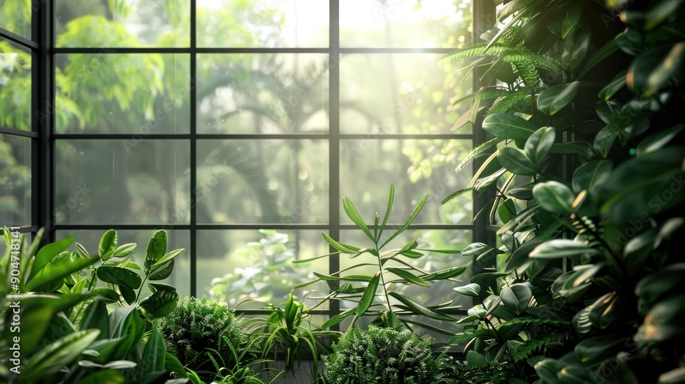 Sunlight Through Green Window Sunlight Through Green Window