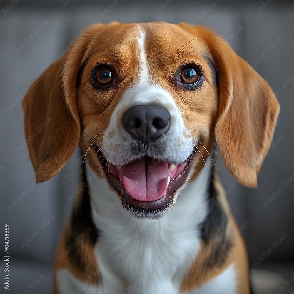 Happy beagle smiling warmly at the camera with bright, expressive eyes. Happy beagle smiling warmly at the camera with bright, expressive eyes.
