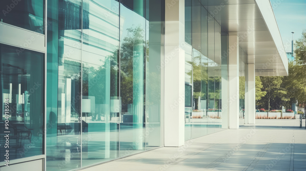 Modern Corporate Building Exterior with Glass Facade Modern Corporate Building Exterior with Glass Facade