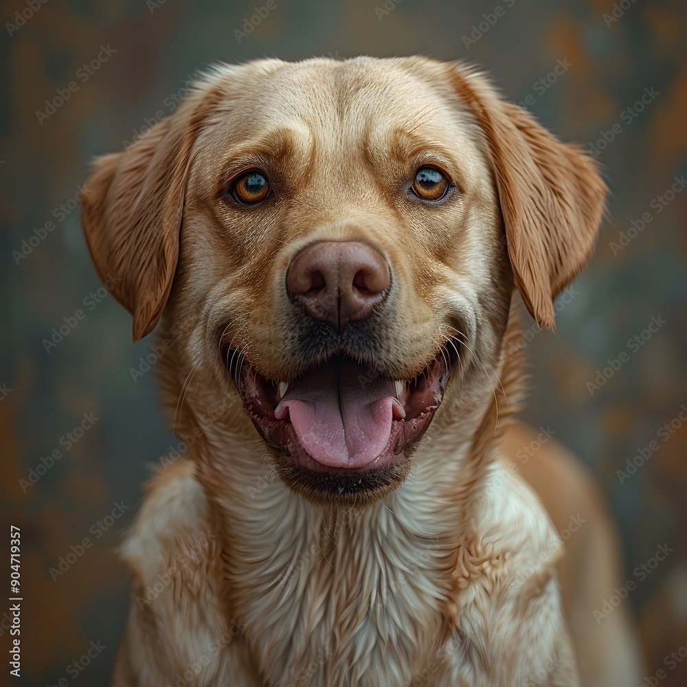 Happy golden Labrador Retriever with a joyful expression. Happy golden Labrador Retriever with a joyful expression.