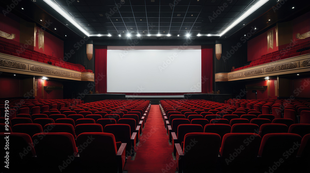 Obraz premium Inviting Empty Cinema Hall Awaits Audience