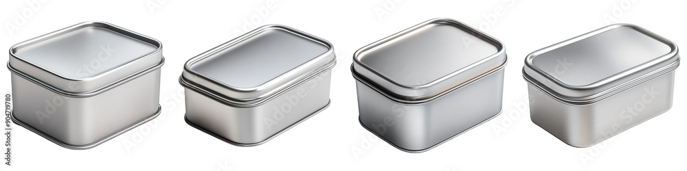 Collection of Metal Tin With Slip Cover On Transparent Png Background For Mint And Candy Packaging Mockup . Generative ai Collection of Metal Tin With Slip Cover On Transparent Png Background For Mint And Candy Packaging Mockup . Generative ai