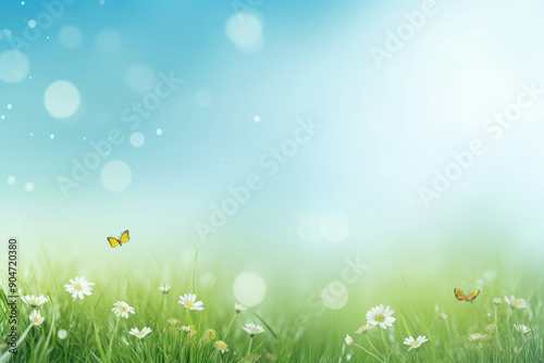 Serene Spring Meadow with Butterflies